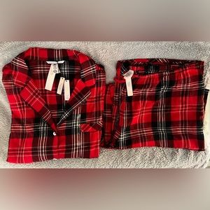 VS Pajama Set, Glittering Holiday Plaid, Wide Leg